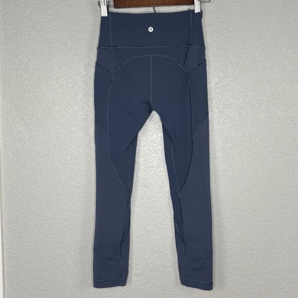 Lululemon Leggings All The Right Places II Crop Tight Blue w6amys Women’s Size 4 - Picture 3 of 5